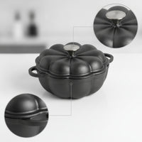 Pumpkin Roaster Cast Iron Roasting Pan with Lid Rustic Covered Roaster Pan for Oven, Kitchen