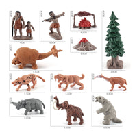 12 Pieces Prehistoric Toy Figures Vivid Prehistoric Figurines Freestanding Caveman Figurines for Students, Collectors