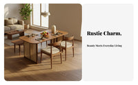 Rustic Simplicity Dining Furniture Rounded Corners Dining Set with Bench Minimalist Design for Small Apartment Dwellers, Homeowners, Family Gatherings