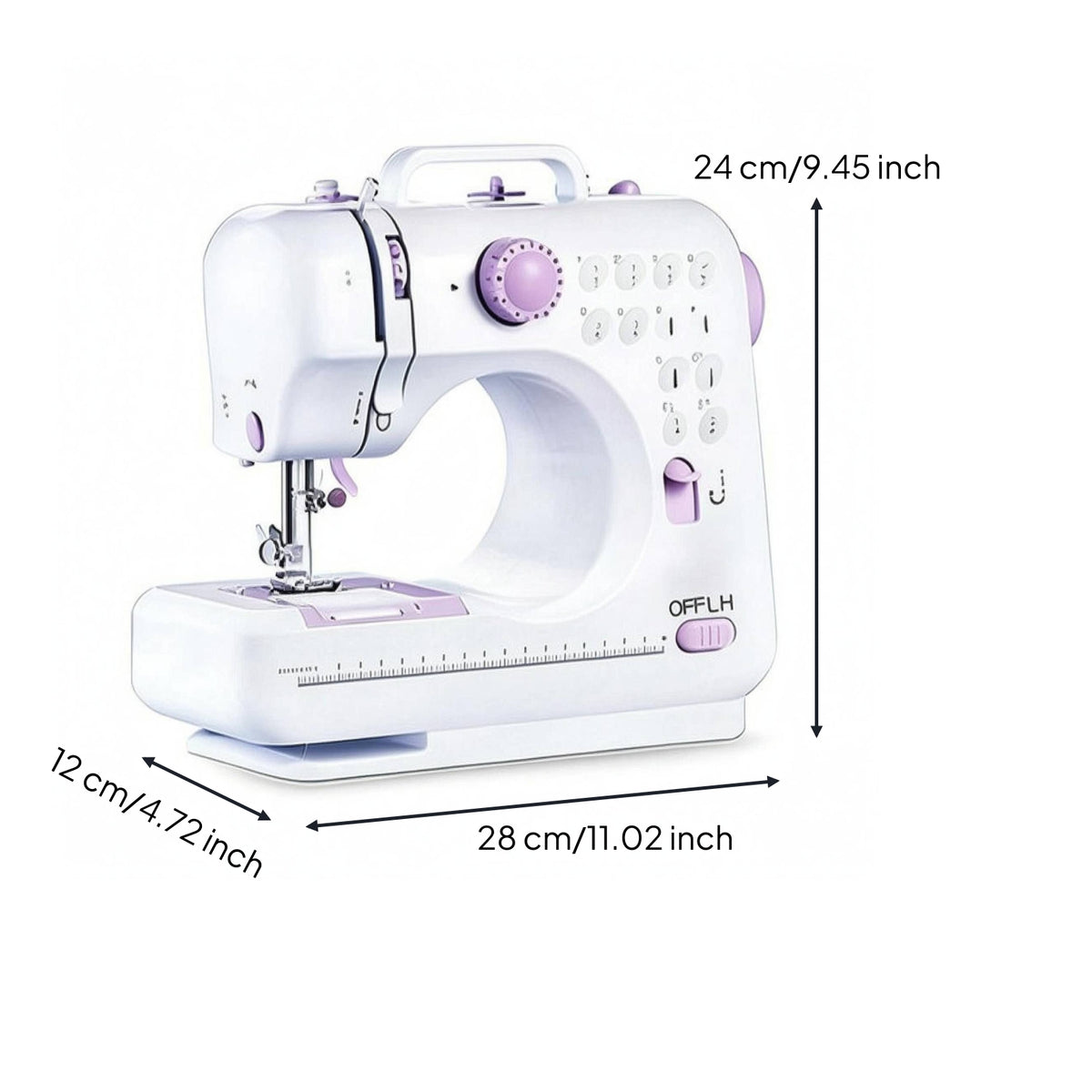 Built-in Handle Electric Sewing Machine Stitch Selection Buttons Compact Sewing Machine Tabletop Portable