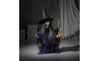 Witch Decoration with Glowing Eyes Halloween Glowing Witch Decoration Prop Animated Sound-Activated for Haunted Houses, Porch