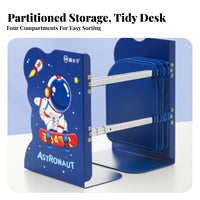 Adjustable Width Expandable Bookstand Space-Saving upright Compartment Sorter foldable Book Holder Sturdy Construction for Students, educators, Home Users, Desk, School, Study Room, Book Rack