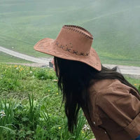 西部牛仔帽防晒帽女遮阳帽大檐新疆西藏云南丽江旅游拍照海边帽子