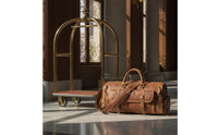 Structured Leather Duffel Bag with Shoulder Strap Spacious Duffel Bag with Shoulder Strap Versatile Detachable for Travelers