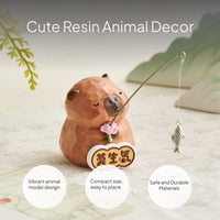 Cat Fishing Resin Figurine Desktop Aquatic Decor