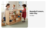 Kidschild-safe Design Montessori Cubby Unit Rounded Edges Multi-Cubby Organizer Open-Front entry children's Furniture long-lasting Construction for Toddlers, educators, Parents, Kindergarten, Preschool, Classroom, Playroom