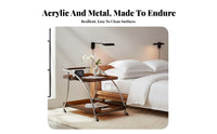 Transparent Design 2-Tier Rolling Trolley Movable with casters Mobile Furniture Space-Saving Utility trolley Multi-Functional for Small Apartment Dwellers, Office Workers, Living Room, Bedroom, Bathroom, Kitchen