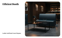 Minimalist Design Restaurant Booth Seating Set Modern Design Dining Banquette and Table Set Easy to Clean Faux Leather Booth Sofa Space-Saving for Cafe Owners, Milk Tea Shop, Bar, Lounge
