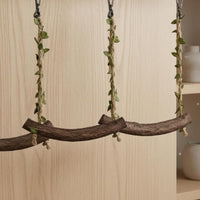3 Pieces Parrot Perch Swing Rope Straps Parrot Swing Hanging Bird Perch Foliage-coveredWrapped Pet Accessory for Parrots, Aviary