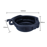 Built-in Handle Oil Drain Pan exposedTop Oil Collection Basin Shallow Plastic Drain Pan Wide Rim for Garage, Workshop