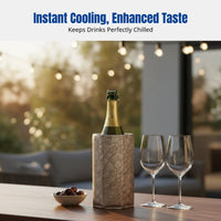 Wine Chiller Bag, Stainless Steel Ice Bucket, Elegant Active Cooling for Champagne, Beer, Multi-Bottle Compatible