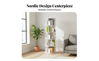 Nordic design 360 rotating bookshelf Space-Saving Revolving Book Tower adaptable Use bookshelf Large Capacity for Apartment Dwellers, Homeowners, Living Room, Bedroom, Home Office, Playroom
