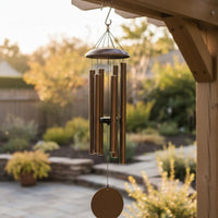 Weather Resistant Large Metal Wind Chime Long-Lasting Construction Tuned Aluminum Tube Chime Deep Tone Bronze Wind Bell Housewarming Gift for Patio, Balcony