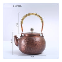 Hammered Copper Teapot Artisanal Copper Teapot Decorative for Collectors