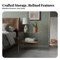 Nightstand Drawer Elegant Design Easy Mobility for Living Room