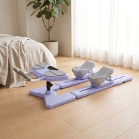 Low-Impact Stretching Machine with Sliding Rails Adjustable Stretch Machine with Handlebar Compact Core Exercise Device with Padded Knee Supports Full Body for Seniors