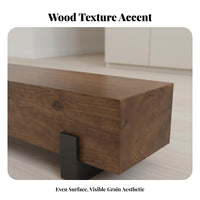 Backless Wooden Seat hardwood Wood unrefined-edge border Slab Bench Multi-Functional Indoor Furnishing for Homeowners, Business Owners, Living Room, Hallway, Bedroom