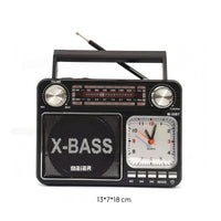 Telescopic Antenna Portable Time-Keeping Radio Carry Handle Analog Time-Keeping Radio Large Speaker Grille Audio Device