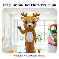 Walkable Design Fullfull-figure Giraffe Costume approachable Face Cartoon Giraffe Outfit long-lasting Construction character Suit for Entertainers, Party Goers, Cosplayers, Theme Parks, Stage Performances, Carnivals, Promotional Events