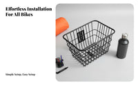 Accessible Top Rear Bike Basket Large Capacity Bike Schoolbag Carrier Sturdy Construction for Commuting
