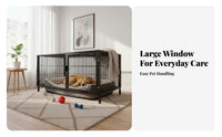 Easy to Clean Heavy-Duty Bar Enclosure Large Space Dog Kennel Rust-Resistant Pet Crate Secure Lock for Chicken Keepers, Breeders, Rabbit Owners, Kennels, Outdoor, Backyard, Balcony