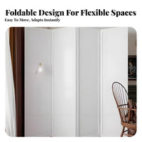 Foldable Multi-Panel Folding Partition Minimalist Design Multi-Panel Divider Movable Privacy Screen unbroken Color for homeowners, Office Workers, Students, Living Room, Bedroom, Studio Apartment, Restaurant
