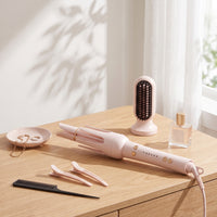 Hair Straightener and Curler 2-in-1 Curling Iron with Brush Attachment Interchangeable Hot Air Brush Ceramic-Coated Styling Tool