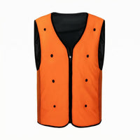 Breathable Mesh Cooling Vest Fitted Sleeveless Zip Vest V-Neck Outerwear Black Trim for Outdoor Wear, Workwear