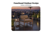 4 Pieces Waterproof 4-Piece Sofa and Armchair Set Sun-Proof Outdoor Furniture Weather-Resistant Lounge Seating Minimalist Design for Business Owners, Homeowners, Balcony, Garden, Backyard, Poolside
