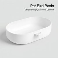 Bird Bath Cage Hanging Bathtub for Small Birds, Pet Bird Bath Box, Decorative Porcelain Bird Bath, Blue White Porcelain Bird Bath