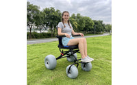 Flip-up Armrests Beach Wheelchair Pneumatic All-Terrain Wheelchair Long-Lasting Mobility Chair Rust-Resistant for Caregivers, Sandy Paths