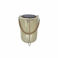 Waterproof Solar Rattan Garden Lamp Vintage Design Solar Wicker Floor Lamp Weather Resistant Rattan Lantern Light LED Lighting for Camping