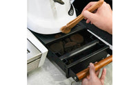 Coffee Grounds Drawer Knocks Box Drawer Vented Coffee Grounds Container with Handle for Baristas