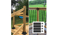 20 Pieces Railing Connector Easy to Install Fence Post Mounting Base Weatherproof Fence Post Base for Amateur Builders, Contractors