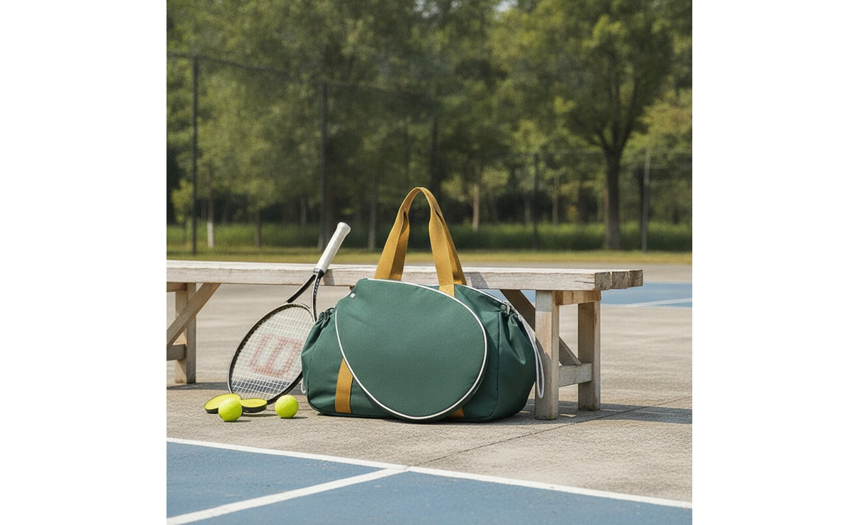 Stylish Tote Bag with Racket Pocket Soft-Sided Bag with Racket Compartment Structured Sports Tote Comfortable for Tennis Players, Athletes