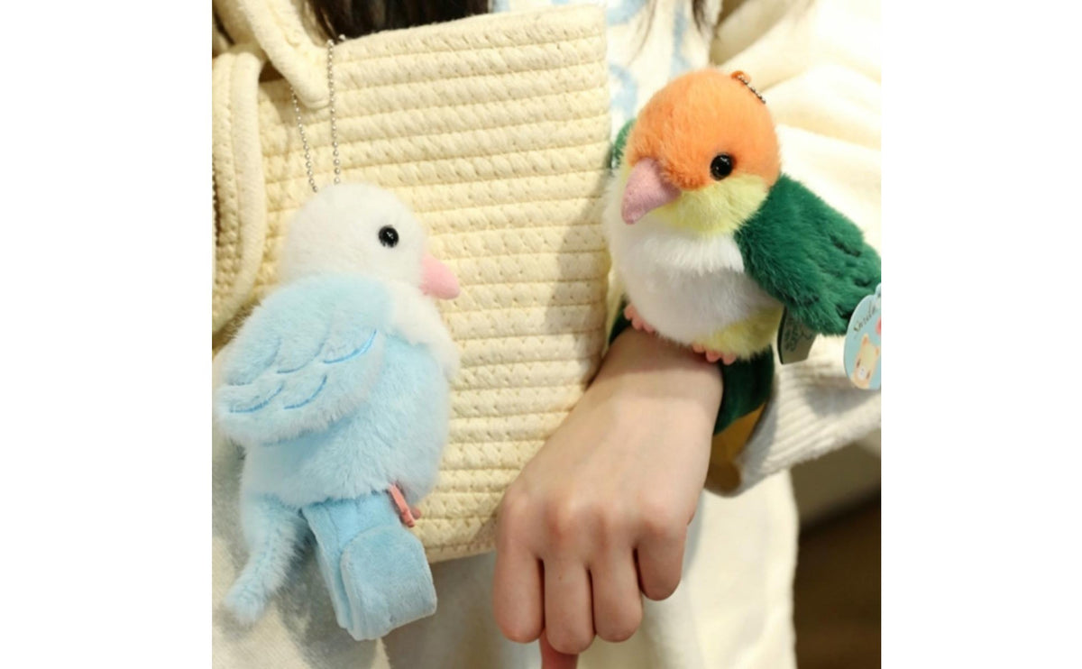 Parrot Stuffed Keychain Gift Idea Parrot Stuffed Bracelet Bird Wrist Toy Giftable Snap Bracelet Stuffed Creature Cute
