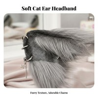 Doll-Like Design Young Cat Ear Headband Realistic Look Faux Cat Ear Headband Cosplay Ears Hair Hoop Lifelike Faux Creature Ears