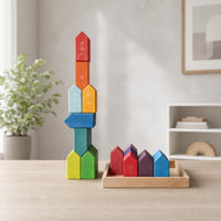 City Construction Stacking Blocks Colorful House Building Blocks Creative for Nursery