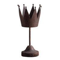 Crown Candle Holder Vintage Metal Candle Holder Tall for Mantel