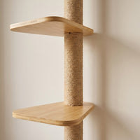 Wall Mounted Cat Shelf with Space Capsule Hammock, Solid Wood Wall-Mounted Climbing Solid Wood Post and Cat Shelves for Wall for Large Cats Play