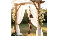 Hanging Bell with Rope Rustic Hanging Bell Aged Ornament for Door, Christmas Tree, Wreath