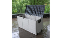 Outdoor Storage Box with Seat Easy Assembly Outdoor Storage Bin with Lid Weather-Resistant Patio Storage Box with Lid for Homeowners, Gardeners, Patio
