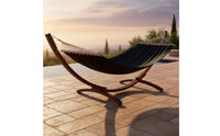 Hammock Chair with Stand Freestanding Hanging Chair with Stand Wooden Hanging Lounger with Frame for Adults, Balcony, Garden, Backyard