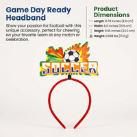 Cheerleader Headband for Game Day Sports Party, Novelty Football with Geometric Pattern, Soccer Horn Style Celebration Accessory