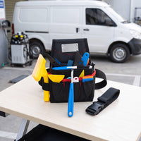Tool Waist Bag with Belt Compact Tool Pouch with Belt Multi-Pocket Hands-Hands-Available for Electricians, Home Repairs