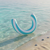Thickened PVC U-Shaped Pool Buoy Portable Striped Swimming Buoy Leak-Proof Design Inflatable Water Saddle for Adults, Teens, Beach, Lake