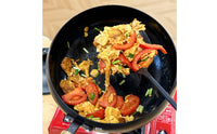 Even Heating Cast Iron Wok with Lid Heavy Duty Wok with Wooden Handle Long-Lasting Stir-Fry Pan with Wooden Lid Multistovetop Compatible for Home Cooks