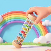 Rain Early Learning Rainfall Sound Tube Colorful Pattern Rainstick Shaker for Young Children, Preschool