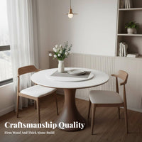 Small Apartment space-efficient Round Tripod Table Modern Minimalist Home Furniture Space Saving Easy to Clean for Families, partners, Homeowners, Dining Room, morning dining corner, Kitchen