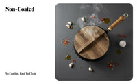 Hand Hammered Iron Wok Nonstick Surface Traditional Chinese Wok Small Iron Frying Pan Even Heat Distribution Sturdy Duty